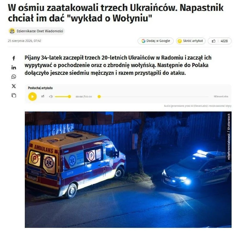 «Лекция о Волыни» закончилась массовой дракой: в Польше избили украинцев