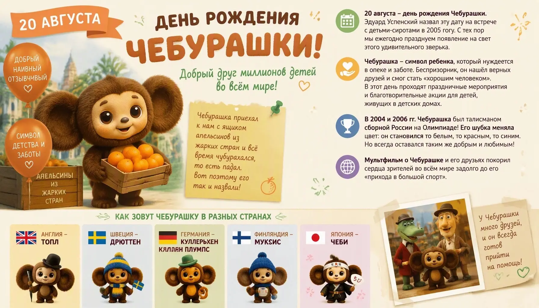 🎉День рождения чебурашки