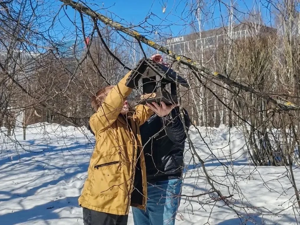 🌳 Каникулы с пользой: как 5 и 6 классы помогали птицам в «Саду будущего»  На каникулах ученики 5-6 к