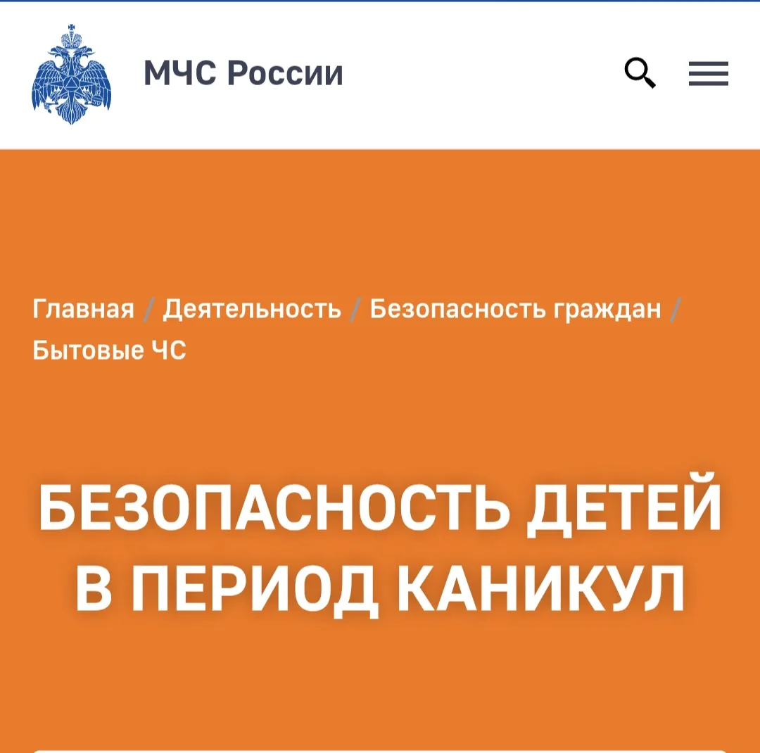 https://mchs.gov.ru/deyatelnost/bezopasnost-grazhdan/bezopasnost-detey-v-period-kanikul_0