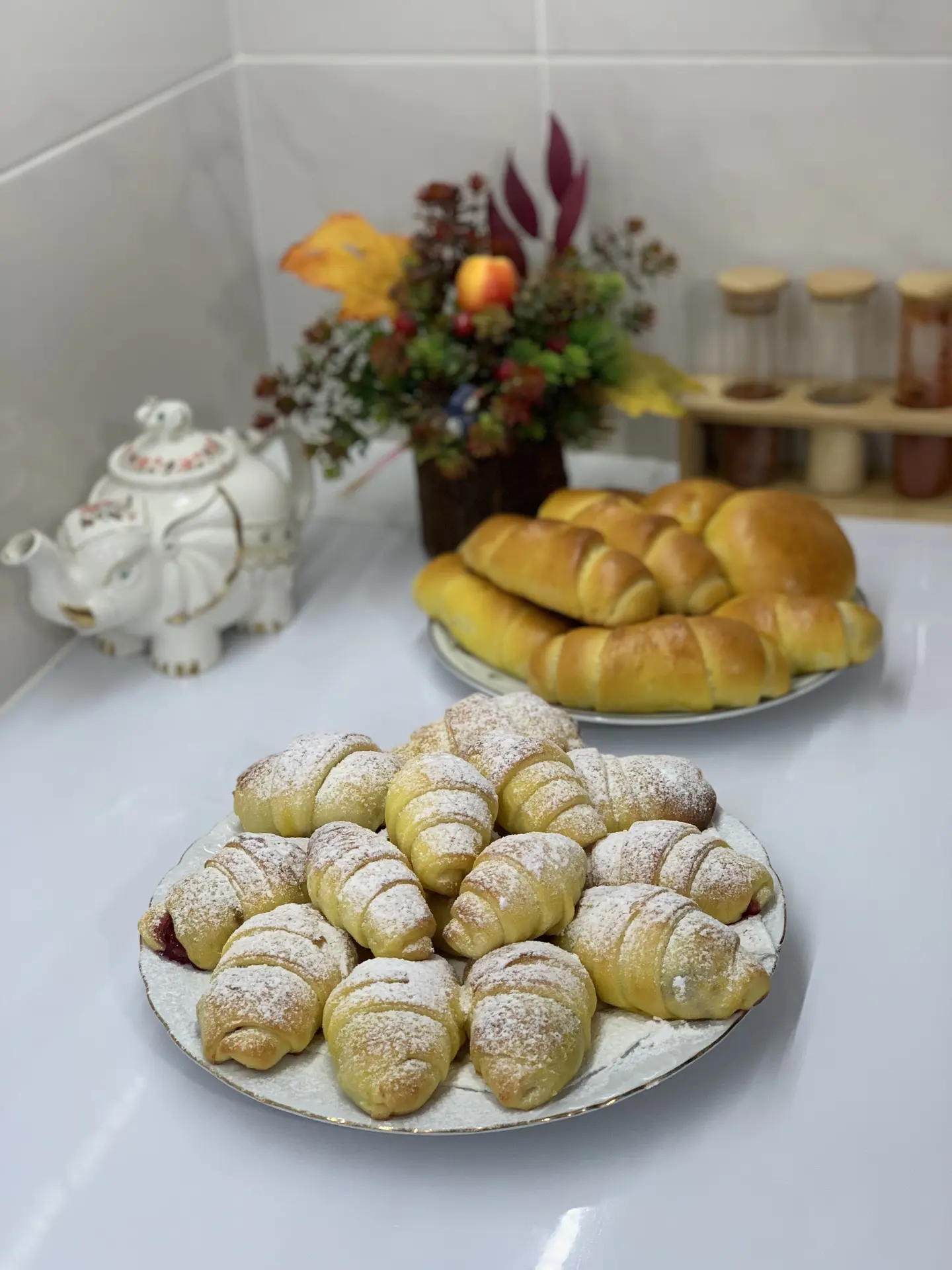 Творожные булочки с вишней 🍒