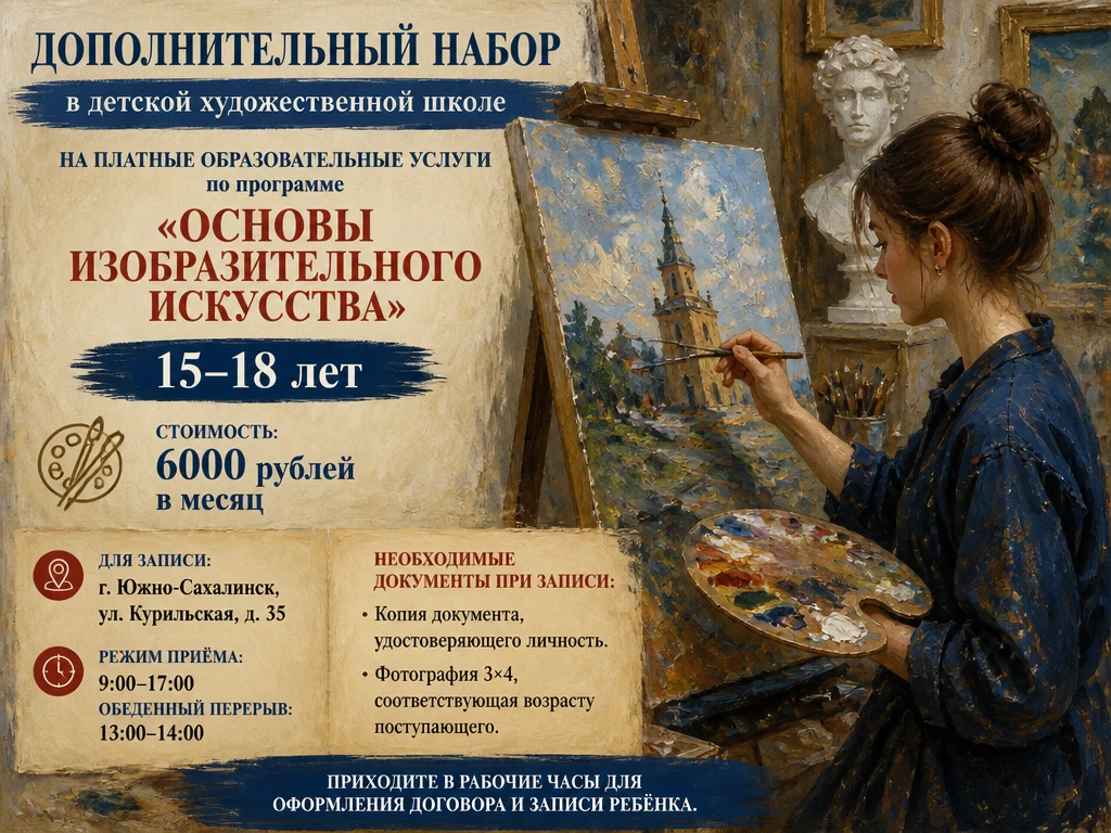 Дополнительный набор на платные образовательные услуги по программе "Основы изобразител...