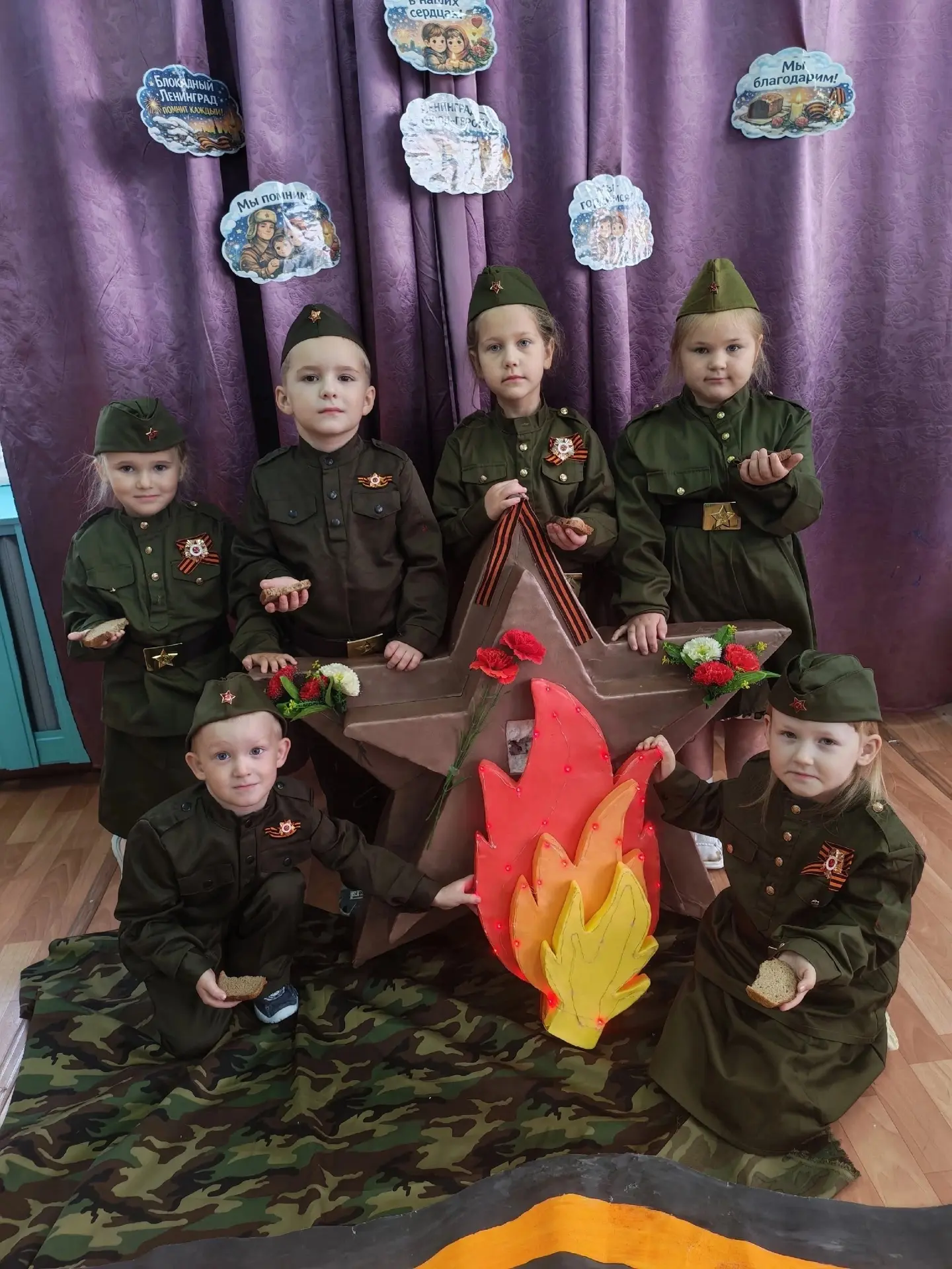 Память сердца: в детском саду «Калинка» (пос. Хетово) почтили подвиг Ленинграда 🕊️