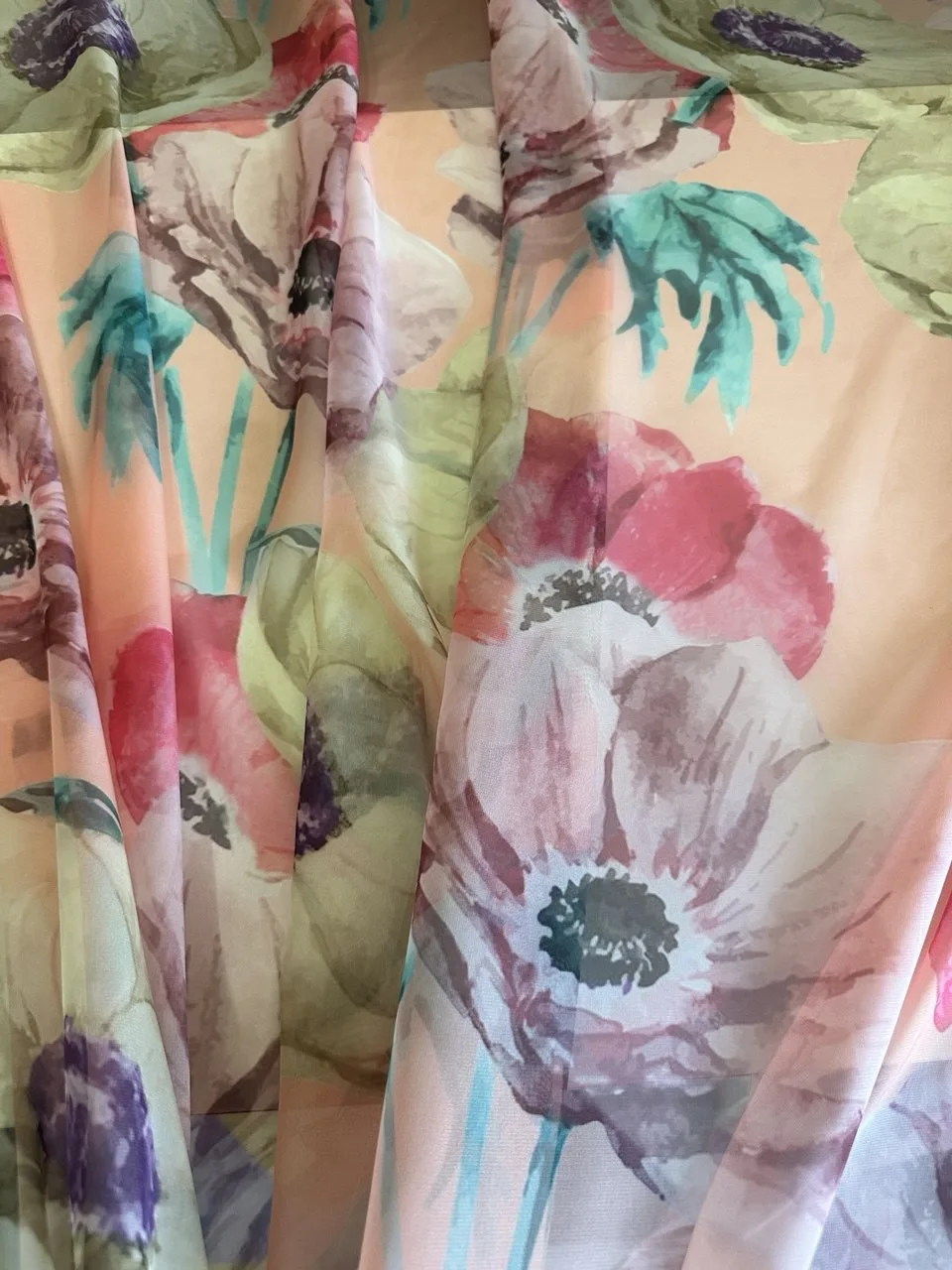 SALE Шифон Max Mara, легкий, воздушный с нежной фактурой, деликатная полупрозрачная стр...