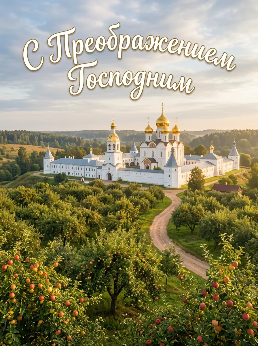 Преображение Господне (Яблочный Спас). Выбирайте открытку и пересылайте своим.