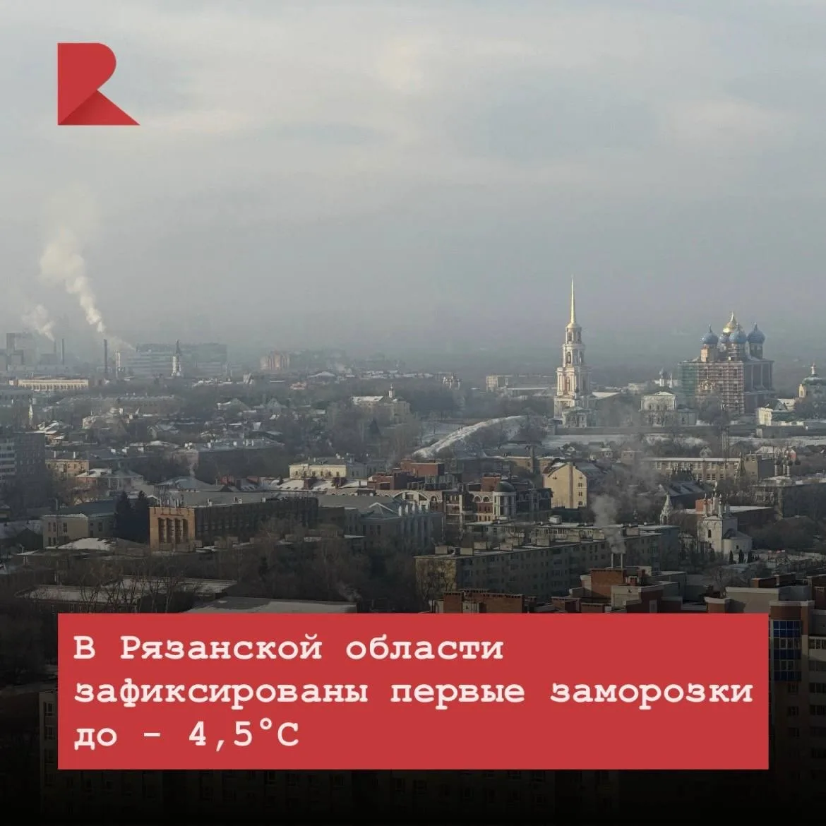 🥶 В ночь с 3 на 4 октября в Рязанской области зафиксированы первые заморозки. Об этом ...