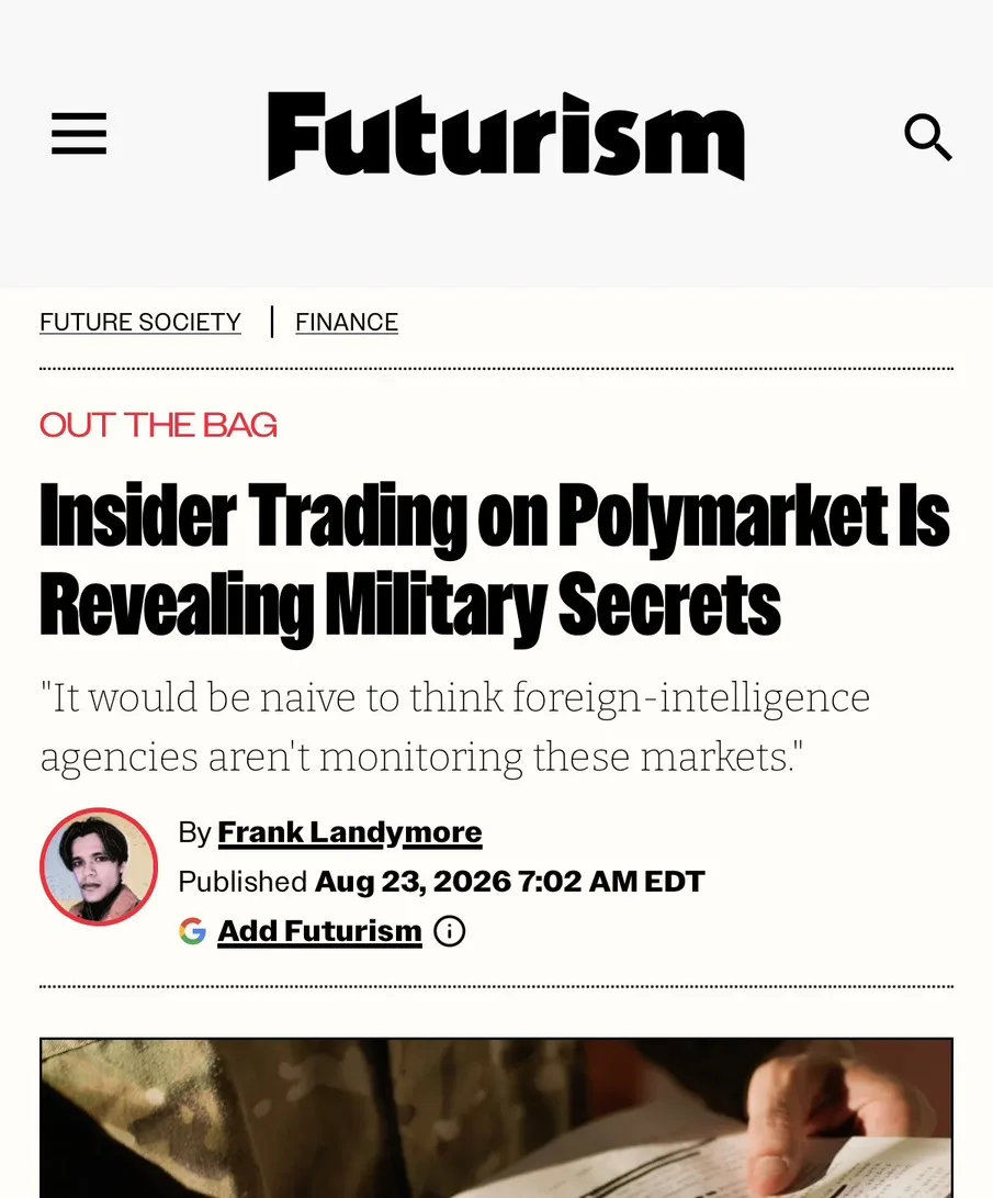 Массовая торговля на бирже ставок Polymarket с использованием секретных данных о военны...