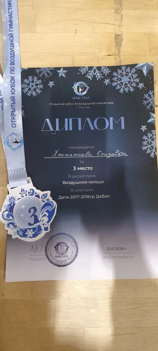 Открытый кубок по воздушной гимнастике   Ученица 2Б класса, Клименкова Елизавета, показала выдающийс
