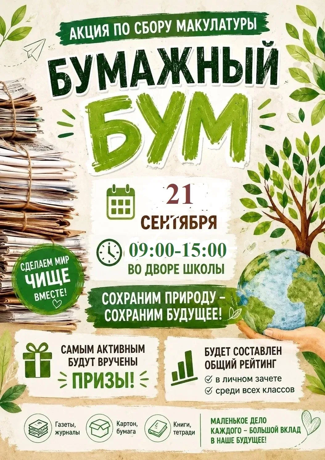 БУМАЖНЫЙ БУМ: СОБИРАЕМ МАКУЛАТУРУ ♻️