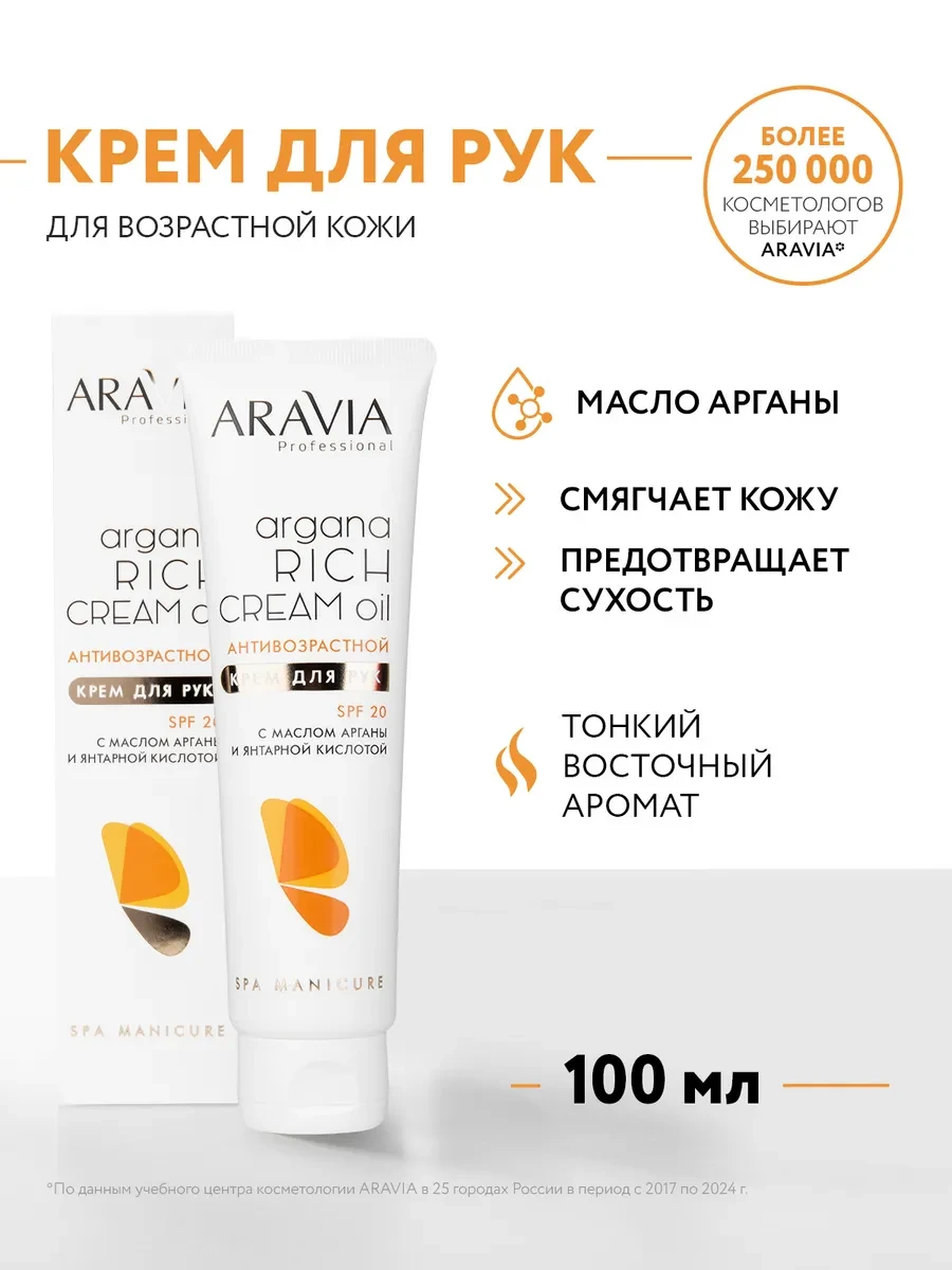 ⚡️ Крем для рук увлажняющий для сухой кожи антивозрастной, ARAVIA Professional