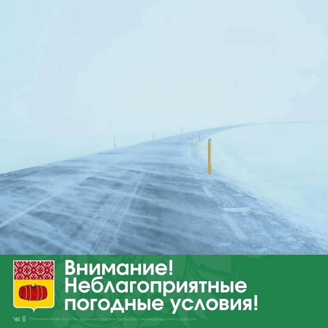 По информации ФГБУ «Северное УГМС» ночью 20 февраля в Вельском округе ожидается сильный...