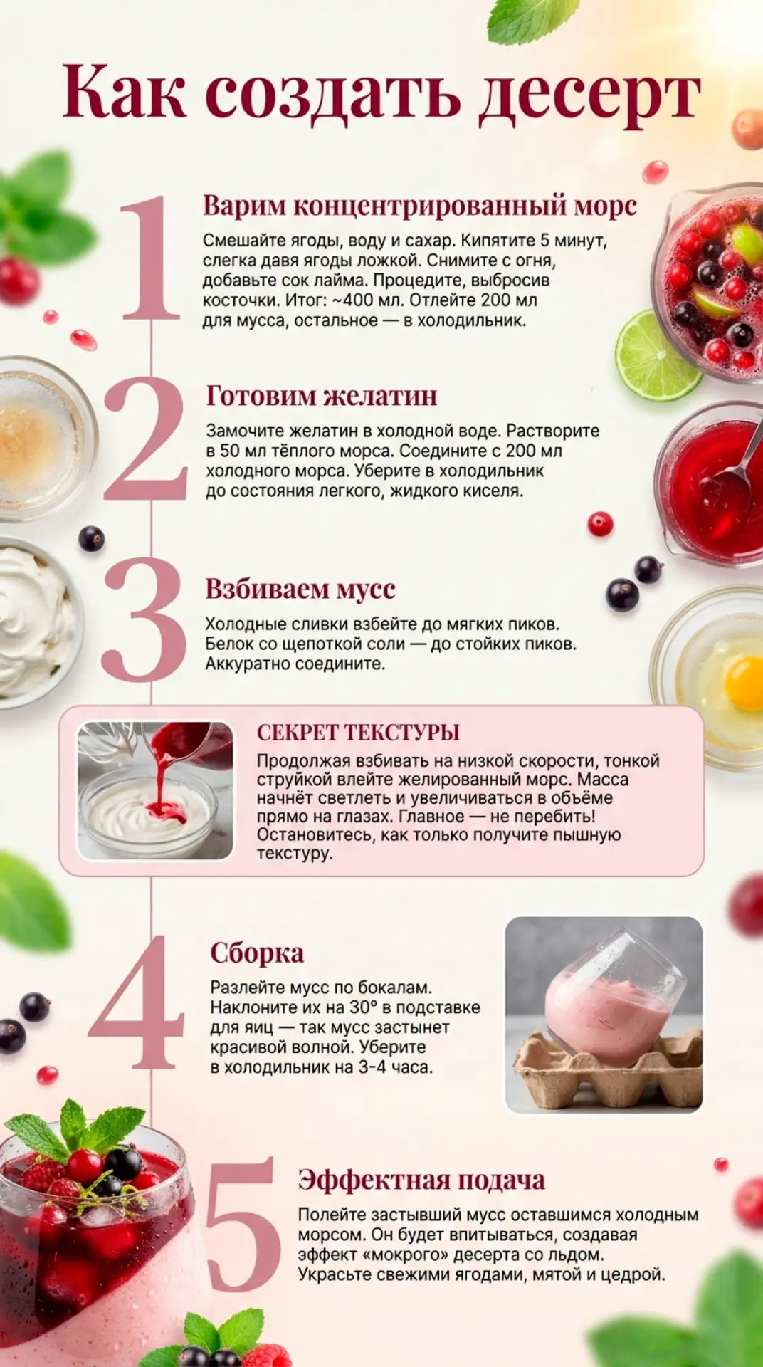 БЕСПЛАТНЫЙ РЕЦЕПТ 🍒 «Клюквенный морс в муссовом облаке» [PDF]