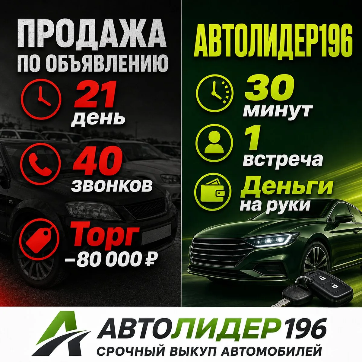 Продайте авто за 1 час - деньги наличными сразу
