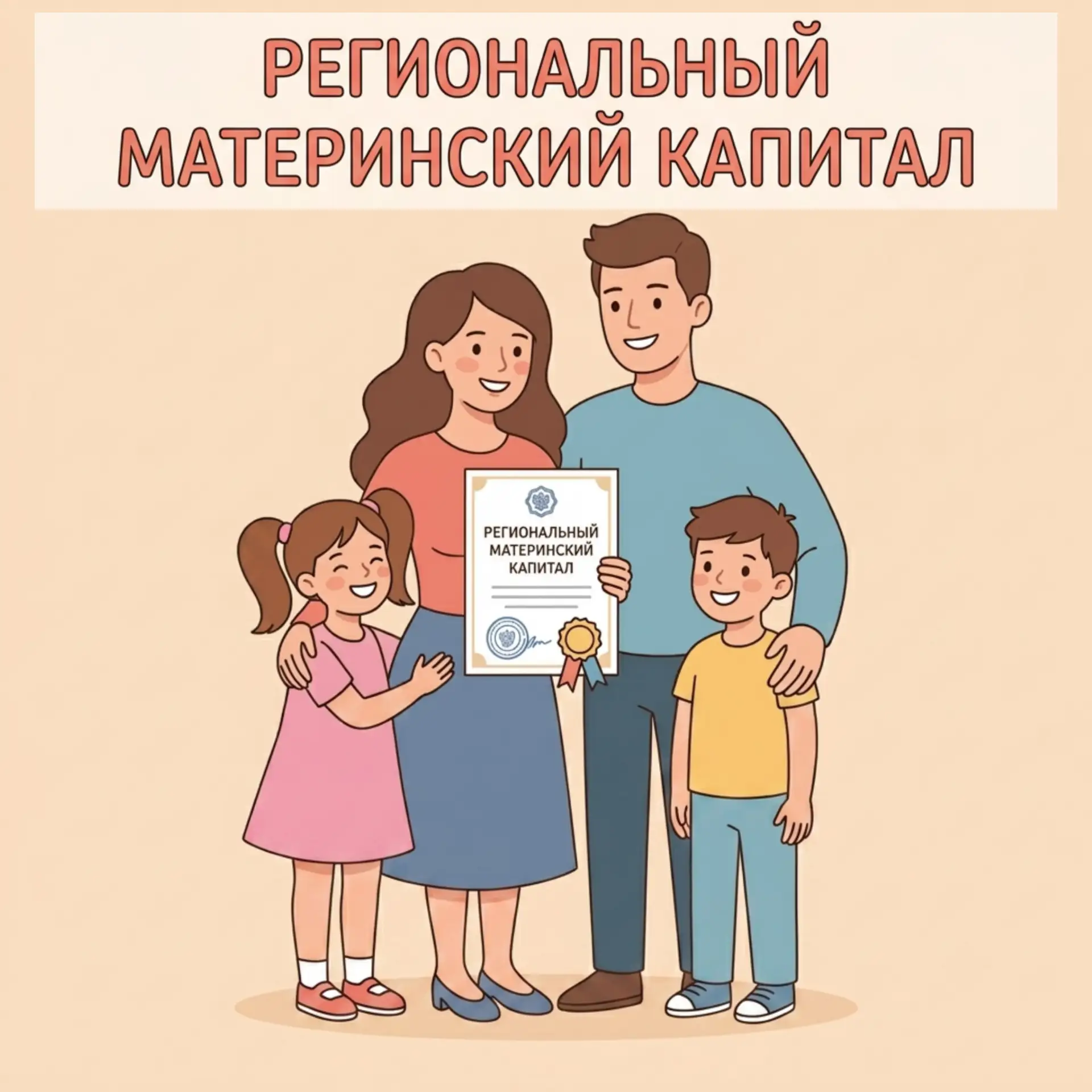Как многодетной семье получить региональный материнский капитал 👇