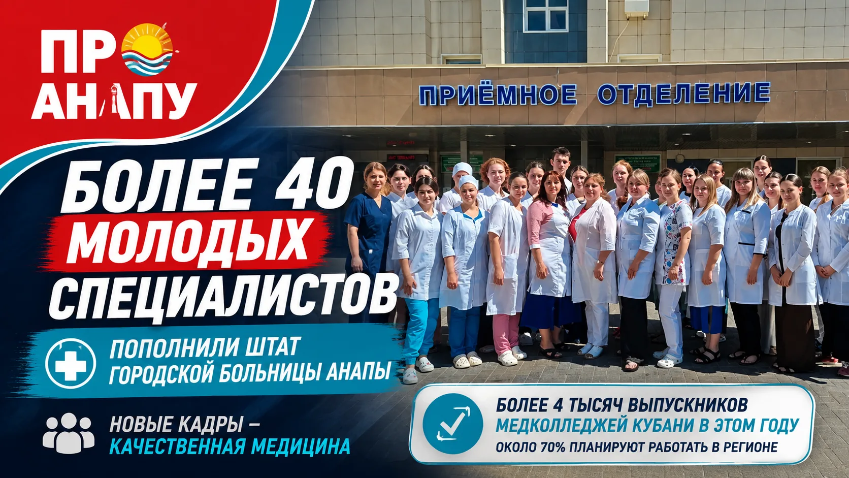 🏥 Более 40 молодых специалистов пополнили штат Городской больницы Анапы