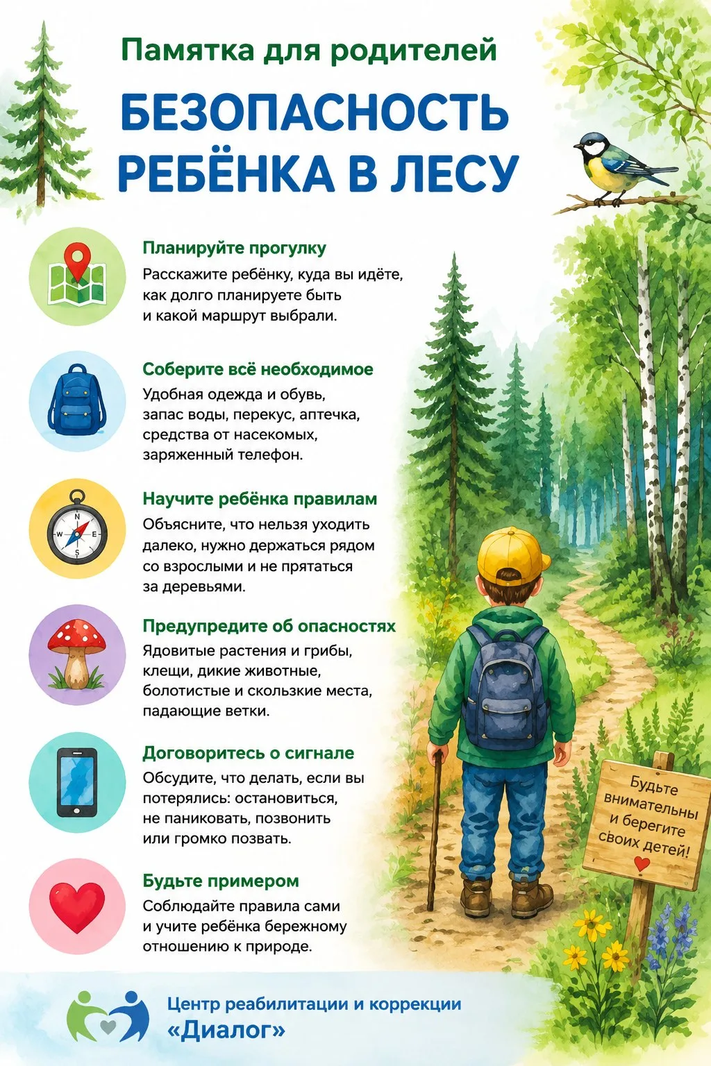 🌳Как вести себя в лесу? С наступлением лета хотим вам напомнить о правилах безопасности.