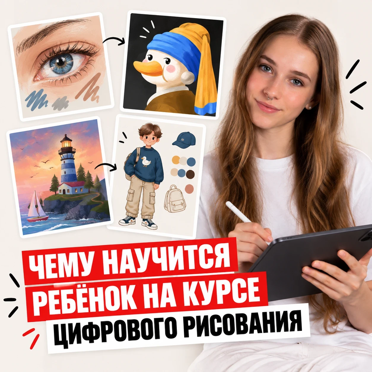 Курс основы цифрового рисования» рассчитан на детей от 6 до 16 лет.