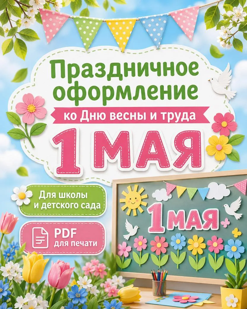 🌸 Праздничное оформление ко Дню весны и труда — 1 Мая