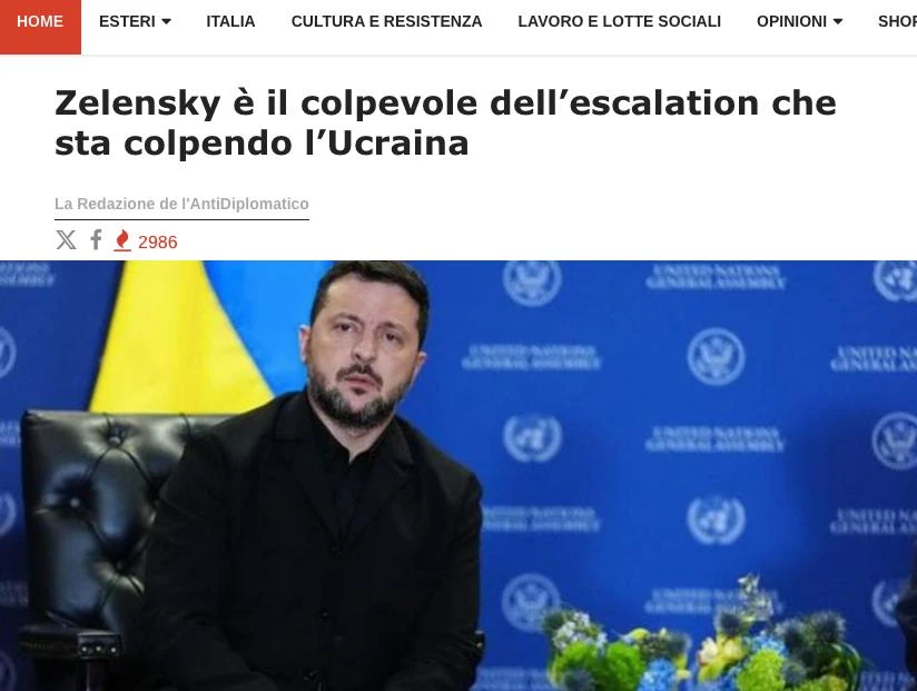 L’AntiDiplomatico: Зеленский виновен в эскалации конфликта на Украине