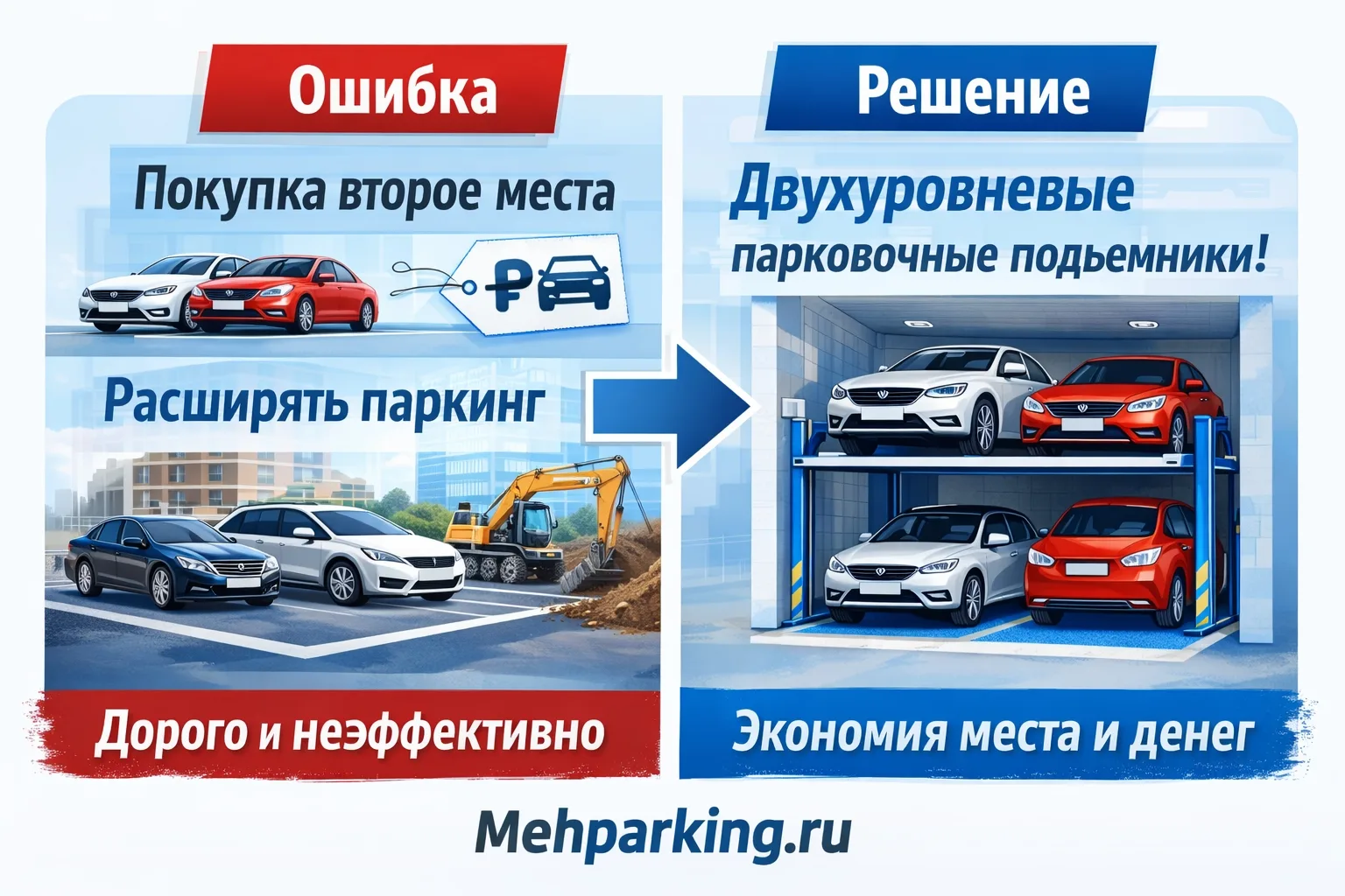 Ошибка при организации парковки и как её исправить!
❌ Ошибка застройщиков и частных владельцев:
Мног