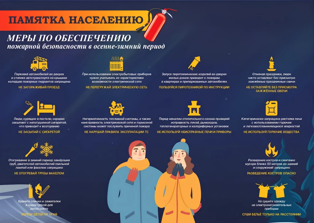 В случае возникновения возгорания обратитесь по номеру 112, четко сообщите адрес. Помни...