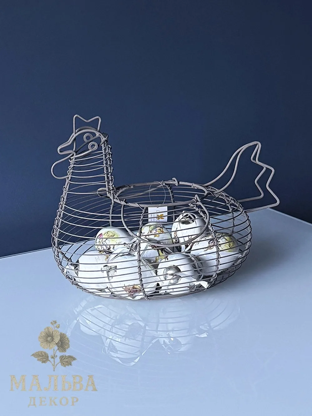 👉 Корзинка декоративная "Курочка" 28x19x24 см металлическая от Clayre & Eef