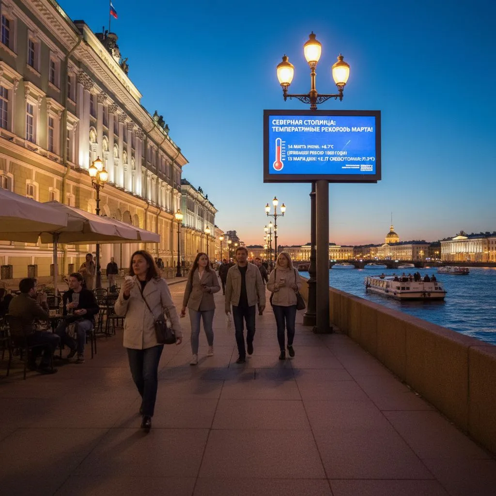 Петербург обновил рекорд XIX века по самой теплой ночи 14 марта