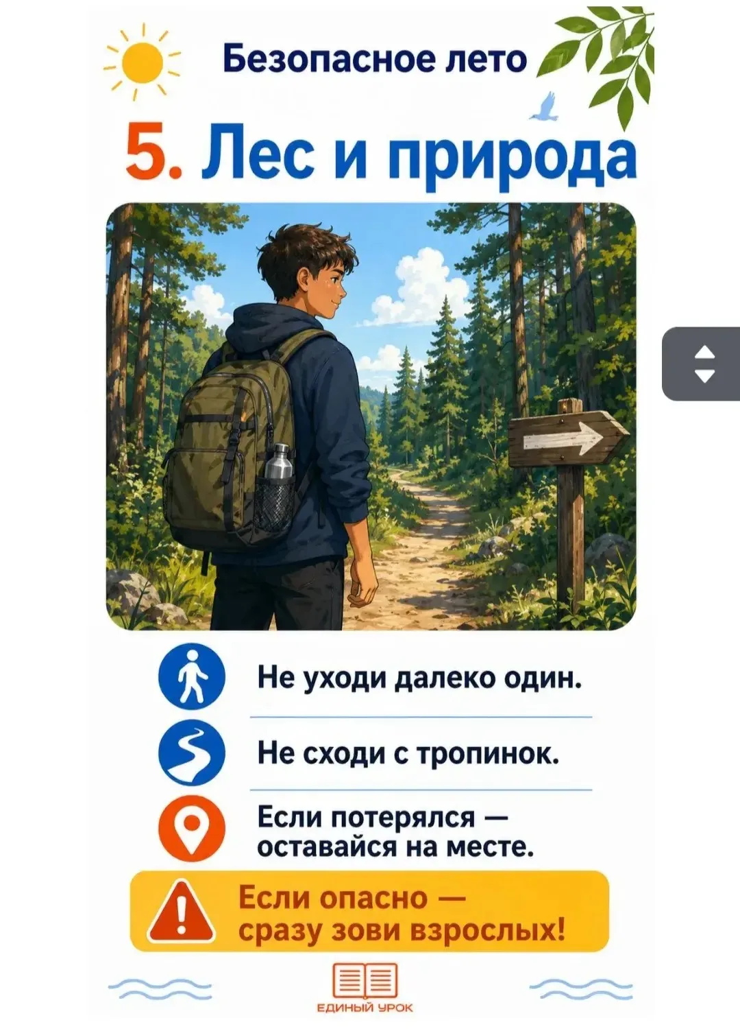 ☀️ Безопасное лето — это просто, если помнить правила.  Эти памятки — для ребят 12–16 лет. Внутри: в