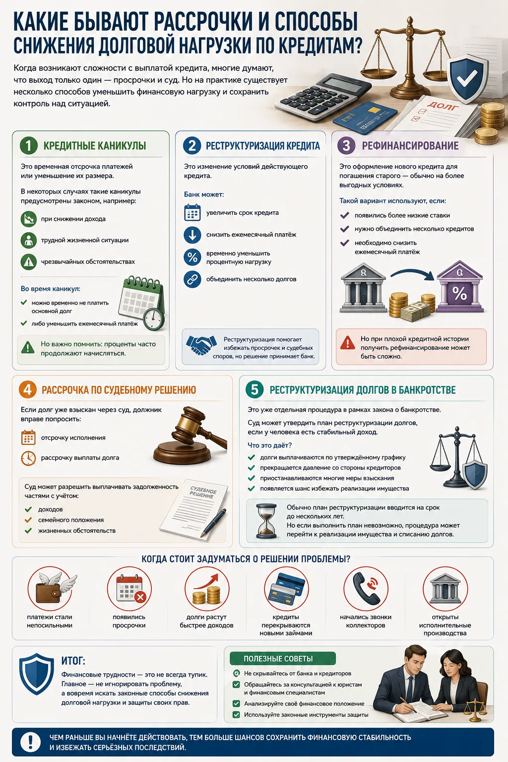 💳⚖️ Какие бывают рассрочки и способы снижения долговой нагрузки по кредитам?