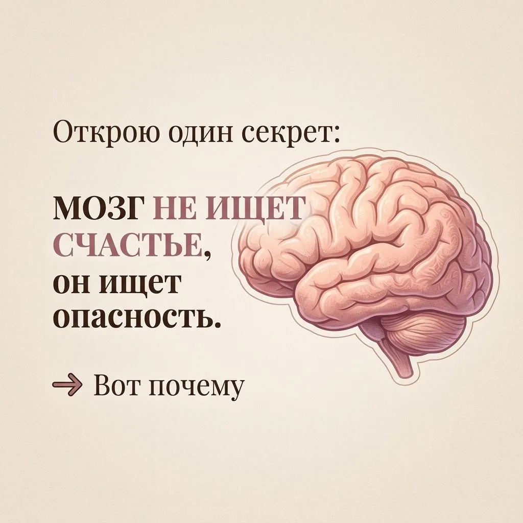 📍 Мозг не ищет счастье. Он ищет опасность (и вот почему)