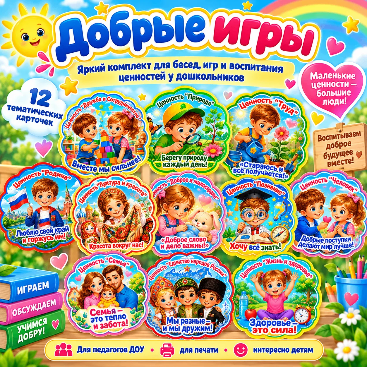 Новинка  «Ценности. Добрые игры» — яркий материал для дошкольников!