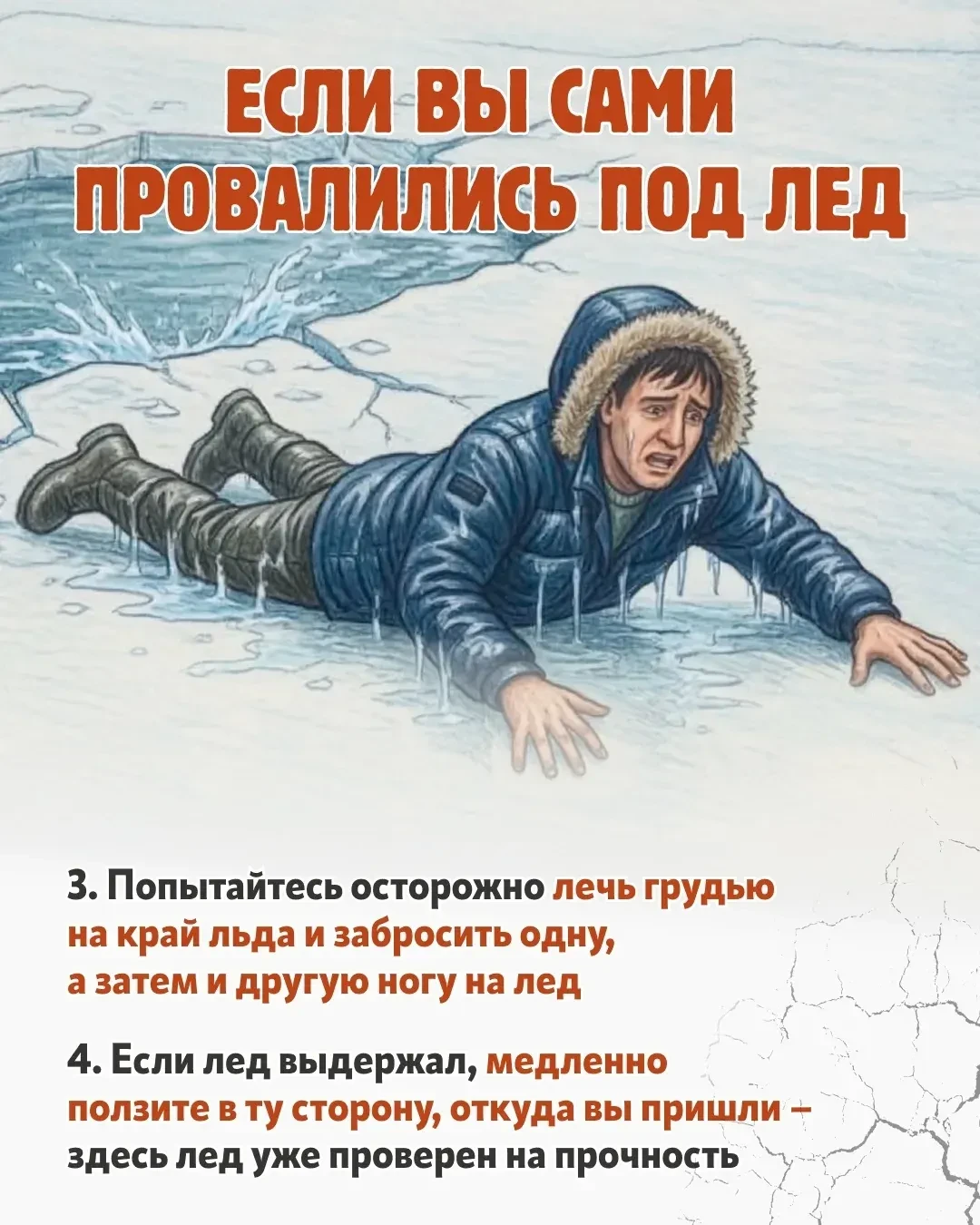 Не выходите на лед весной – это опасно для жизни и здоровья. Напомните  эти правила безопасности сво