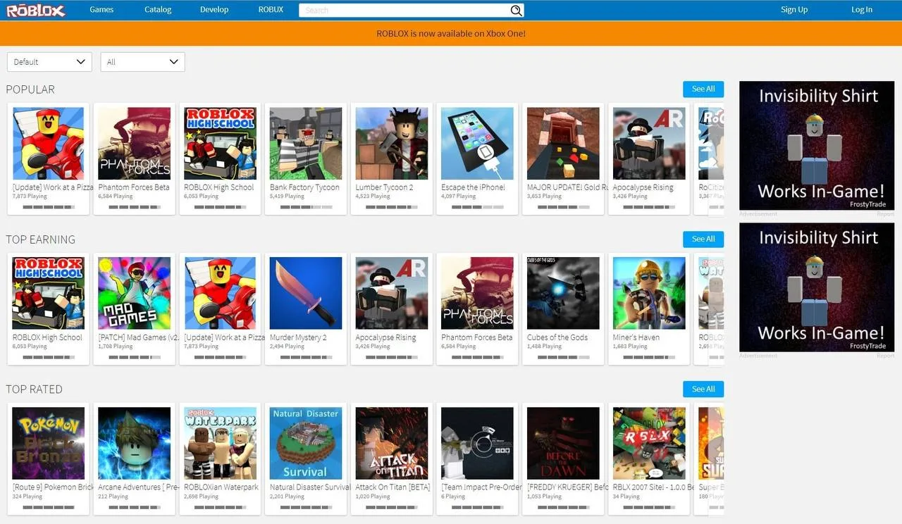 😳 Roblox вернёт старый сайт в игру!