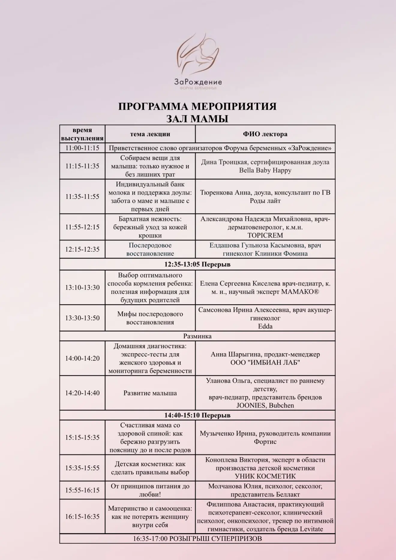 Готова программа нашего Форума беременных «ЗаРождение» в Москве, который пройдет уже 2 августа. 
Мы 