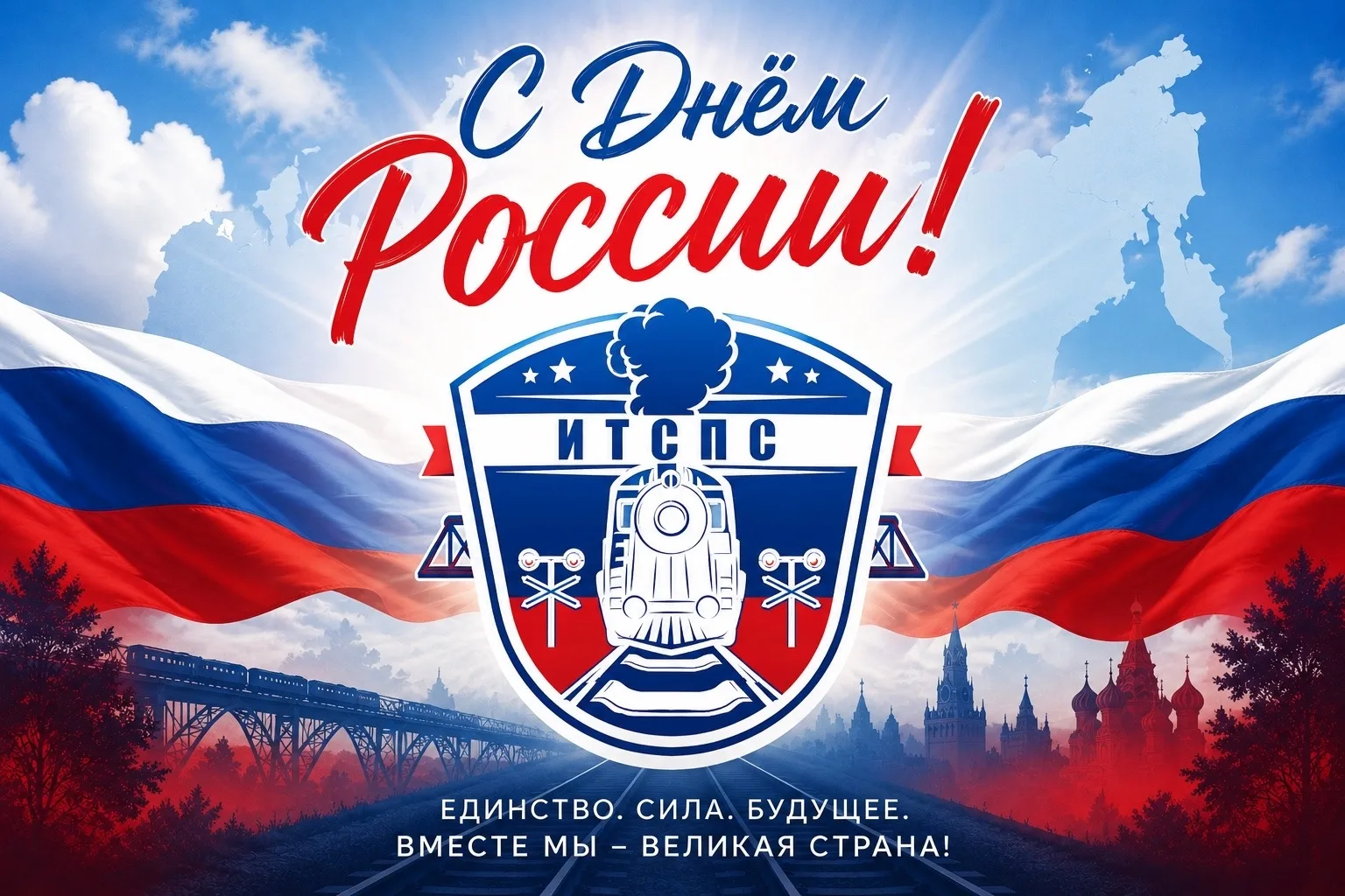 Институт транспортного строительства и подвижного состава поздравляет всех с Днём России! 🇷🇺

Сего