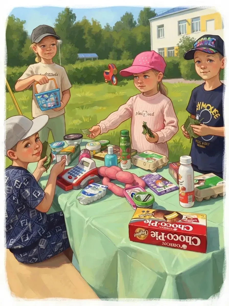 Все как у взрослых, только на свежем воздухе🛍️🧾☀️