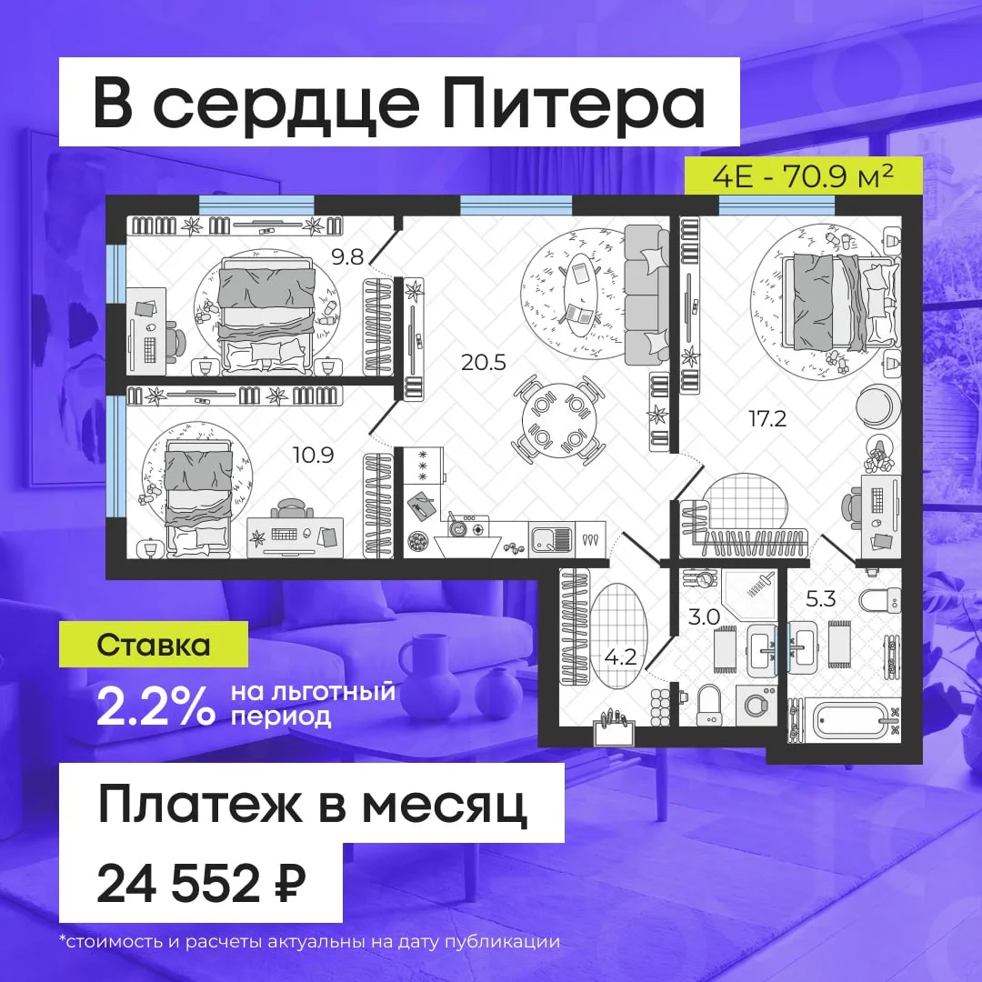 Питер, ты что творишь 🤯 Снизили ставку на квартиры у залива до 2.2%   Ставка почти втрое ниже, чем п