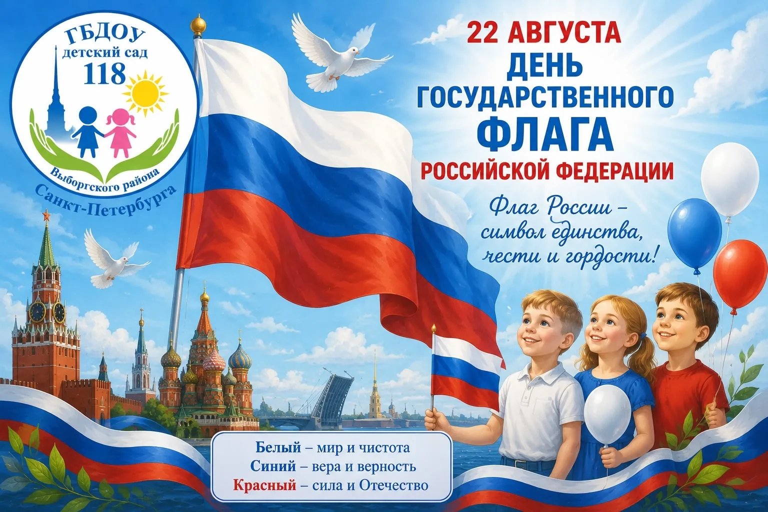 Поздравляем вас с Днем Государственного флага Российской Федерации! 22 августа 1991 год...