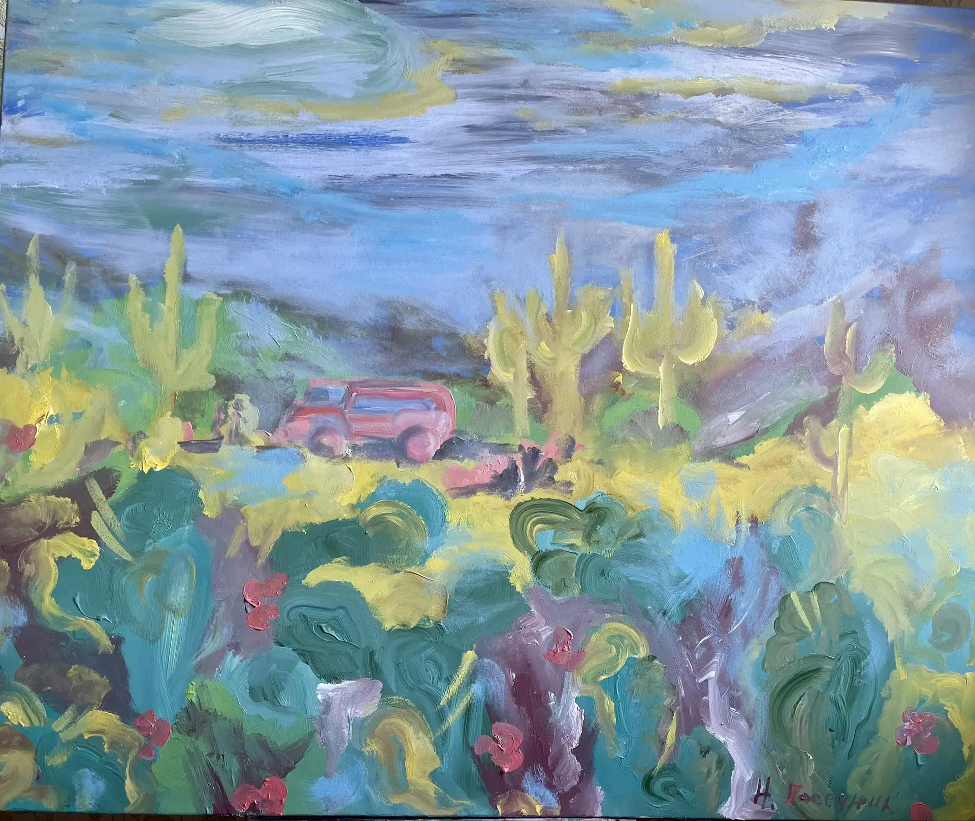 Новая работа акрил, масло 100/120 см