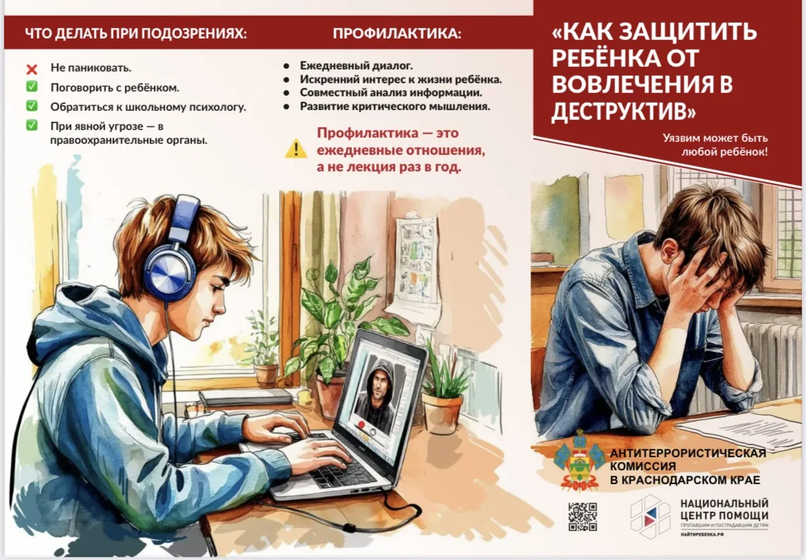 🚸 Как защитить ребёнка от вовлечения в деструктивные сообщества?

Подростковый возраст — время поис