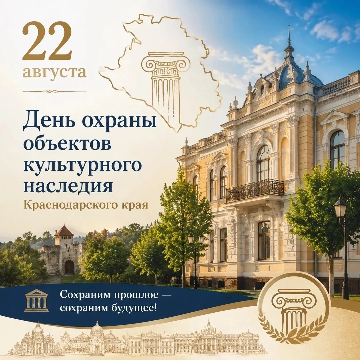 22 августа — День охраны объектов культурного наследия Краснодарского края! 🏛️