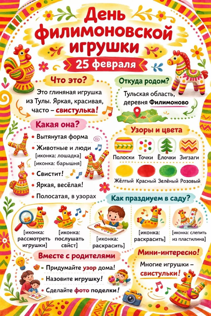 В группе " Малютка" прошло знакомство с Филимоновской игрушкой.