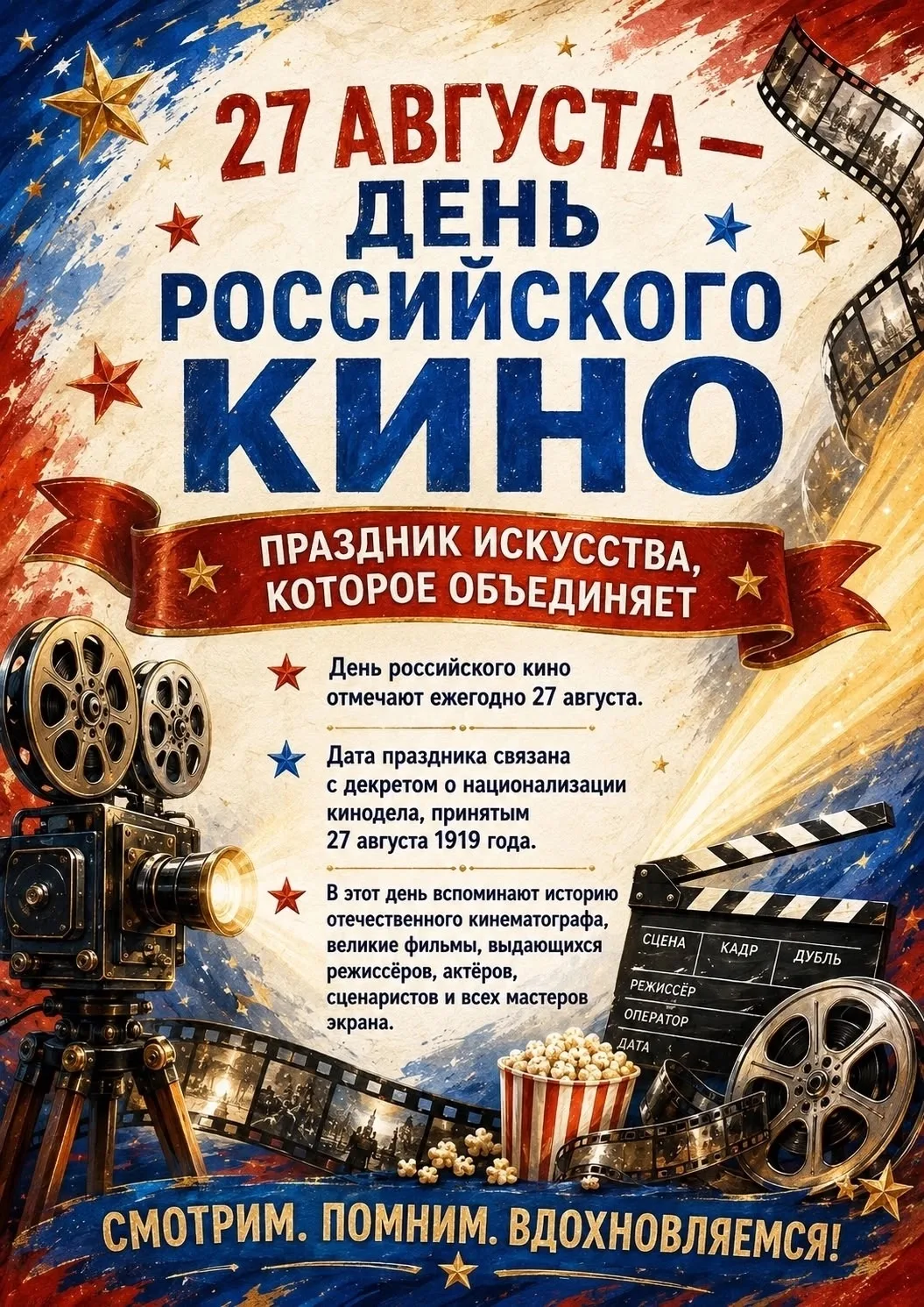 📅 27 августа - День российского кино🎬