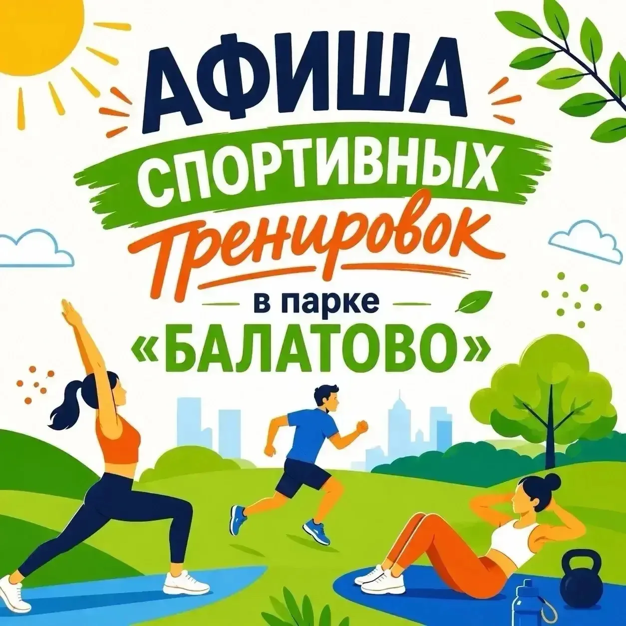 🏃‍♀️ Афиша спортивных тренировок в парке «Балатово» (7–13 сентября)