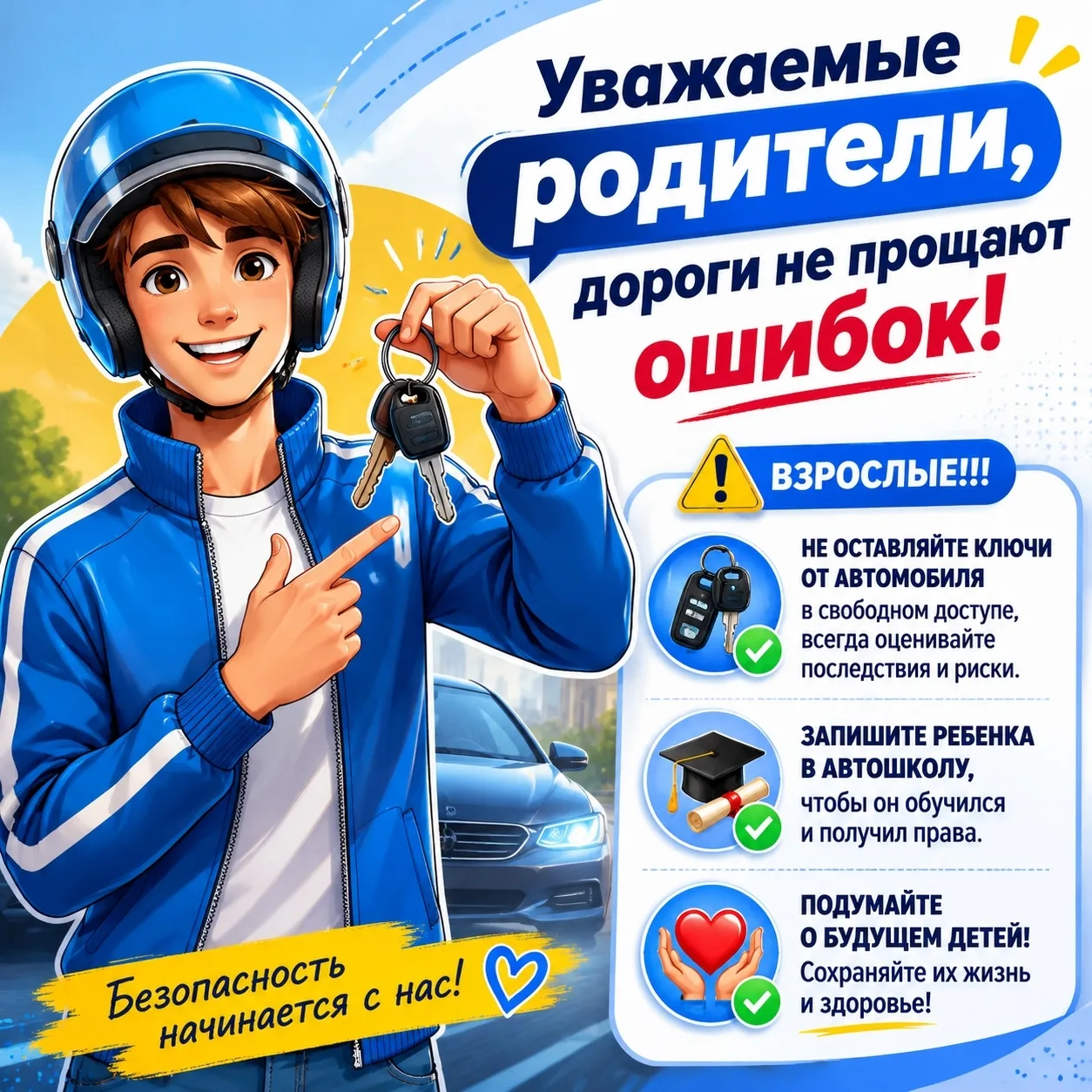 ‼️Уважаемые родители, дороги не прощают ошибок!