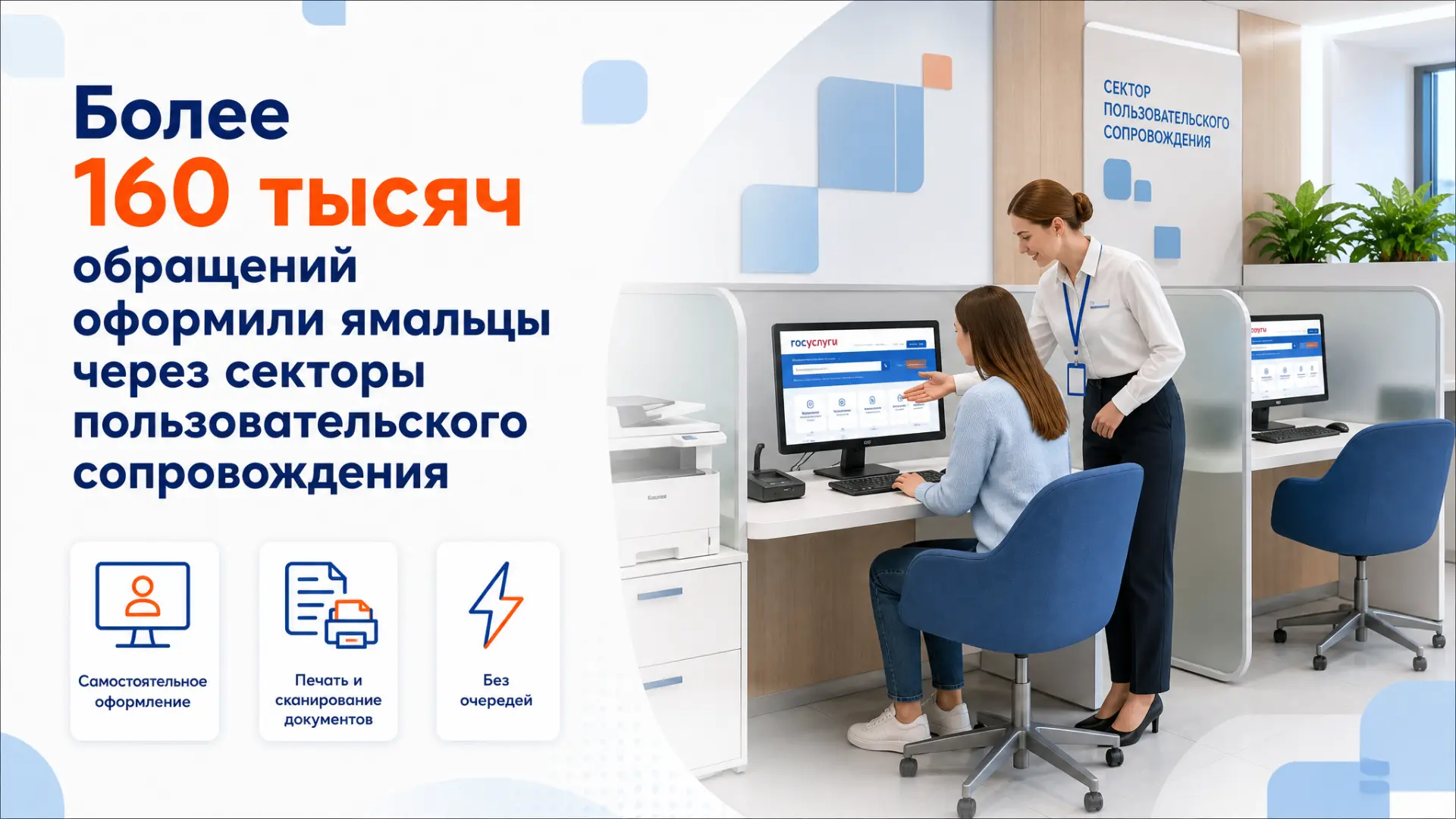 Более 160 тысяч обращений оформили ямальцы через секторы пользовательского сопровождения с начала го