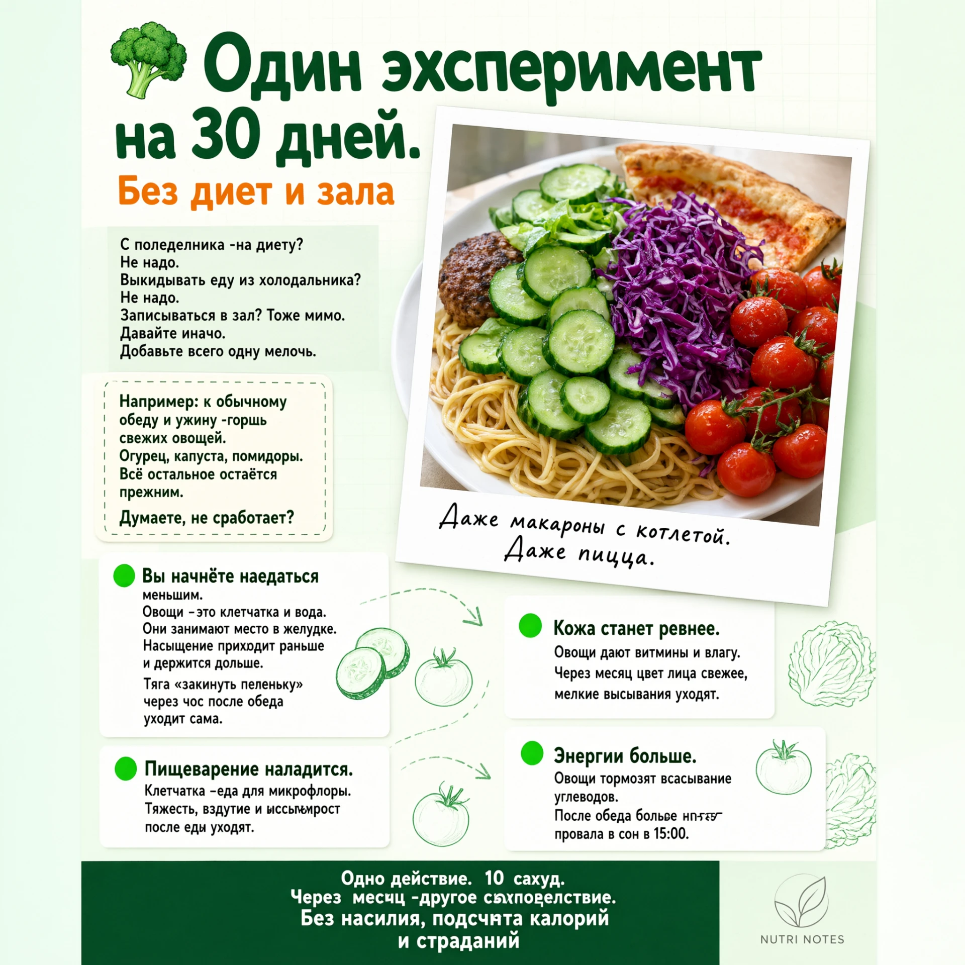 🥦 Один эксперимент на 30 дней.