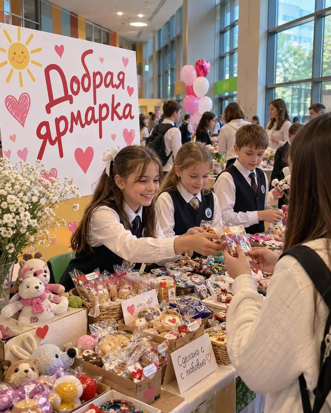🌸 Москва — школьники устроили «Добрую ярмарку» ради девочки