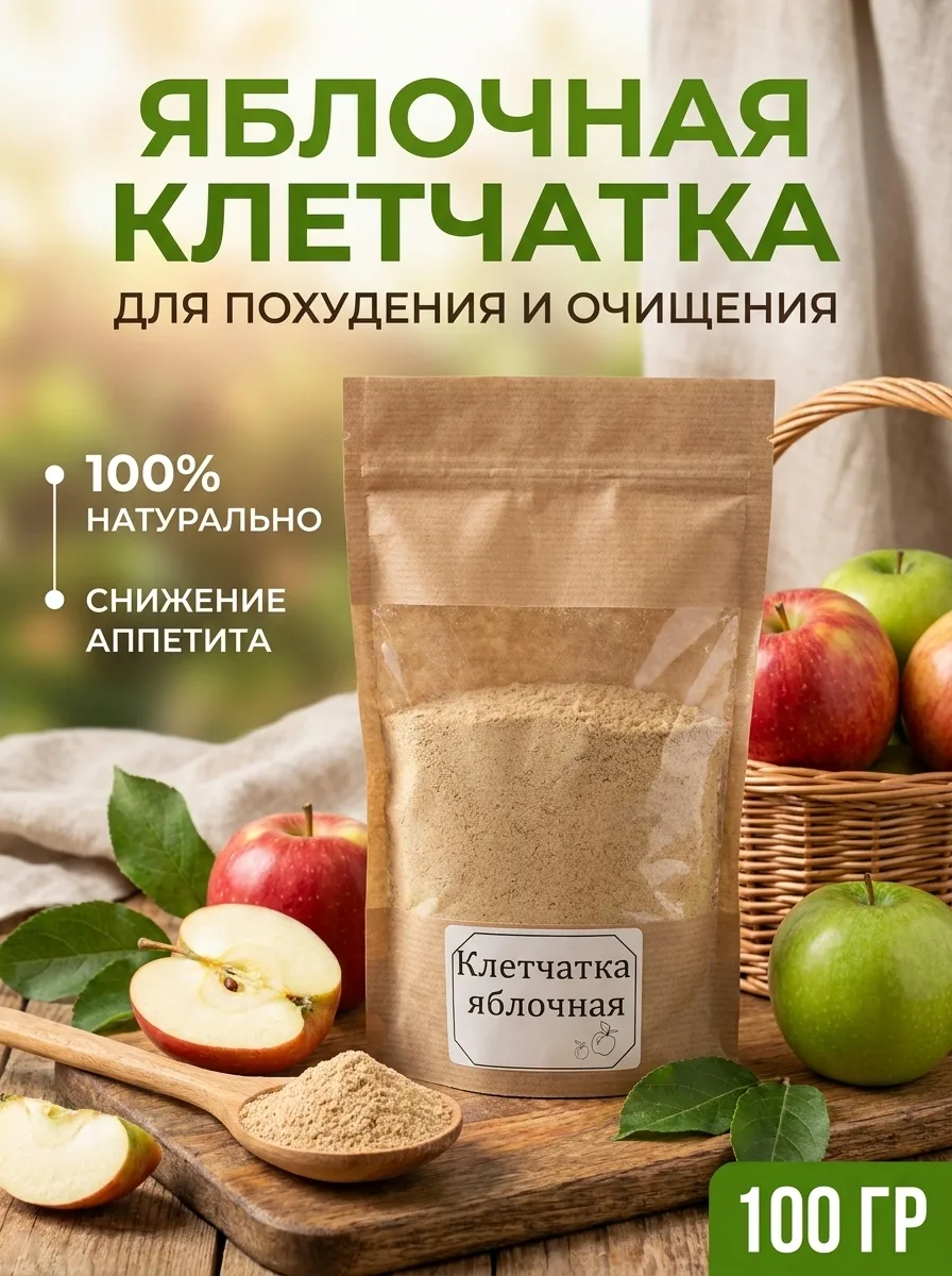 🍒 Яблочная клетчатка: натуральная польза в каждой ложке! 🍒