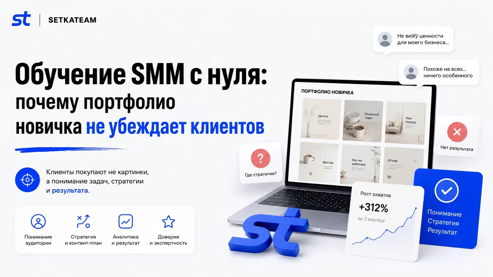 Обучение SMM с нуля: почему портфолио новичка не убеждает клиентов

🗣Продолжаем серию постов, сегод
